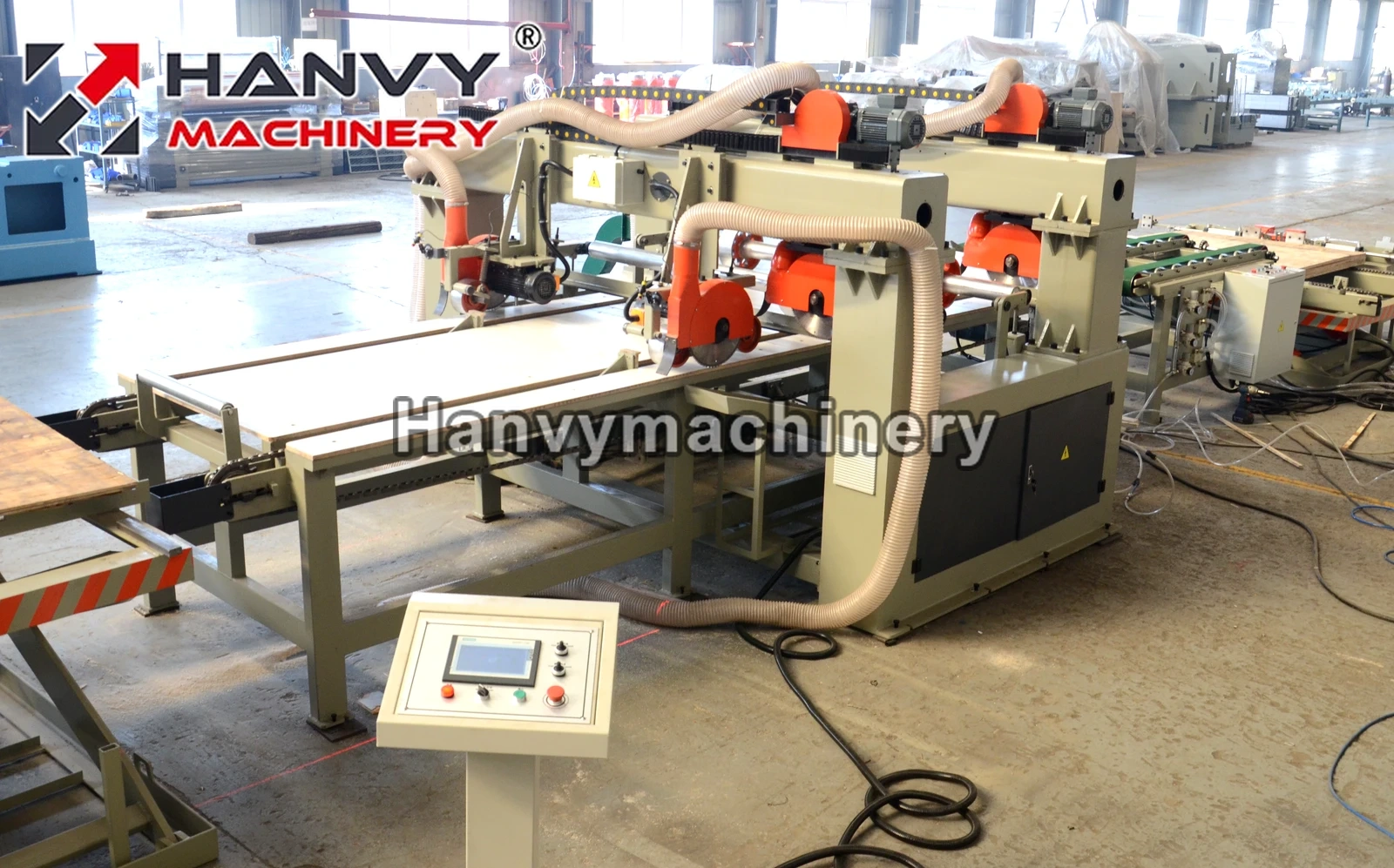 HZH2700 Automatic Double-Side Sizing Saw Line 4x8 ft для фанеры